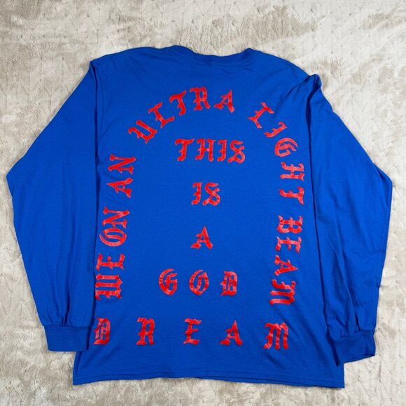 Kanye West “I Feel Like Pablo” Long Sleeve Shirt Blue Men’s Size Large - Picture 2 of 7